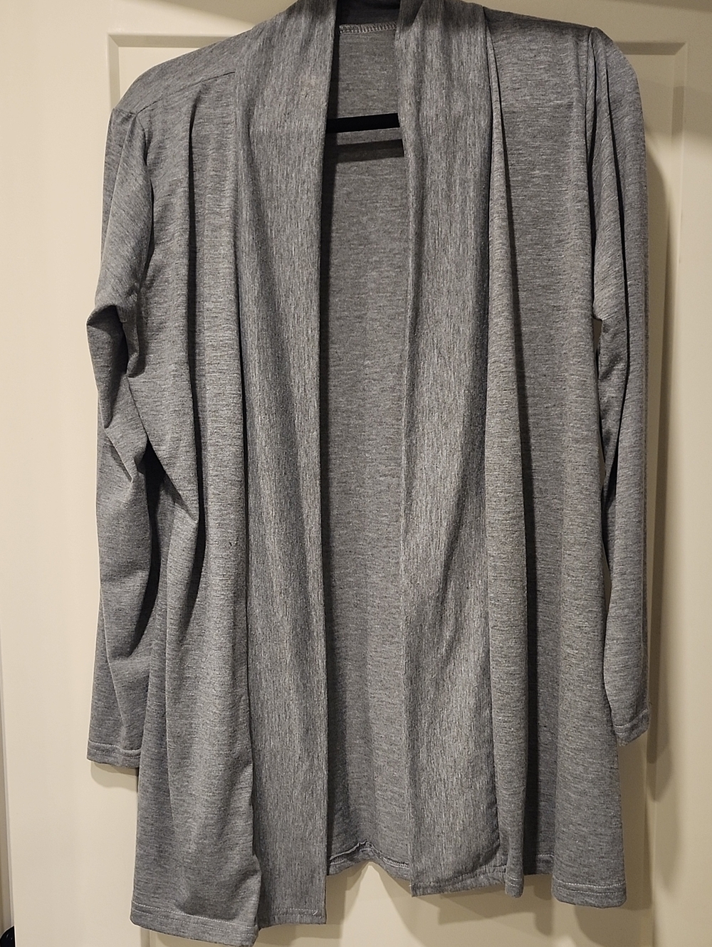 Lightweight Gray Open-Front Women's Cardigan Jacket